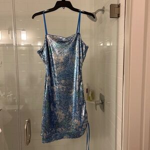 Gigi Dress - Multi blue sparkle dress!